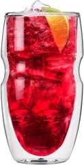 Serafino Double Wall Insulated Iced Tea and Coffee Glasses, 16-Ounce, Set of 6
