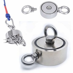 1300lbs Pull Force Fishing Magnet Kit Strong Neodymium Rope with Carabiner US
