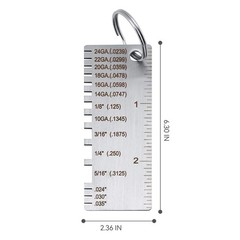 2 Pack Stainless Steel Sheet Metal Thickness Gauge Wire Size Measuring Tool