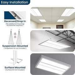 2×4 LED Flat Panel Light, 35W/40W/46W & CCT 3500K/4000K/5000K, 5750Lumens 4Pcs