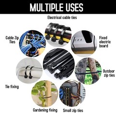 100Pcs 18″ Cable Ties Heavy Duty 50 LBS Ultra Nylon Wrap Wire Zip UV Resistant