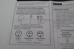 General Electric RAK330P Power Cord Kit For Zonelines 230/208