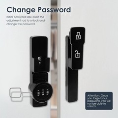 Flip Latch Lock With Combination 180° Swinging Door Lock No-drill AJ0N