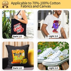 20 Sheets Printable Heat Transfer Paper 8.5×11 Inch Mix Pack Dark Light