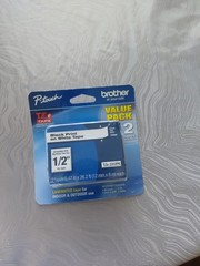 Brother TZE2312PK 12mm Black on White Tape – 2 Pack