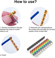 Multicolor Wire Markers – 100 PCS KCM-6MM Plastic Labels for Easy Identification