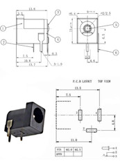 Breadboard-Friendly 2.1mm PCB Mounting Female DC Power Barrel Jack