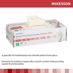 McKesson Stretch Vinyl Exam Glove Standard Cuff Length MEDIUM 1000 per Case