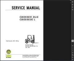 CLARK C25L FORKLIFT OPERATORS SERVICE REPAIR SHOP MANUAL PDF ON USB