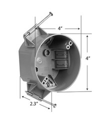 Quntity 20, 20 cu. 4 in. PVC Gray 1-Gang New Work Electrical Ceiling Outlet Boxs