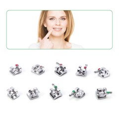 Dental Orthodontic Monoblock Braces Brackets Mini Roth/MBT 018/022 Hooks 3/345