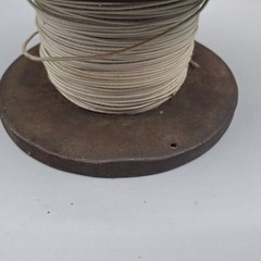 Maring Wire Co White Cloth 16-18 gauge Copper Wire on Wood & Steel Spool, 1920’s