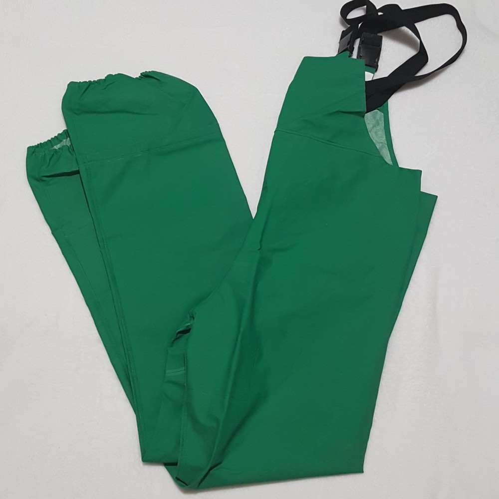 River City Sz M Overalls Protective Wear FLAME RESISTANT Green Rain PVC Tested