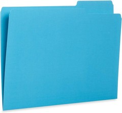 100 Blue Summit Supplies Colored File Folders – GEM Tone Colors, 1/3 Cut Tab
