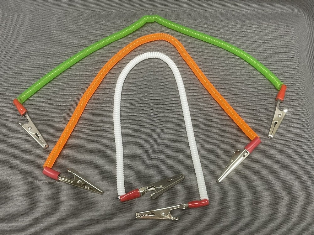 3 Pcs Dental Patient Bib Clip Napkin Holder Flexible Coil White Orange&Green 16”