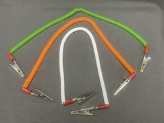 3 Pcs Dental Patient Bib Clip Napkin Holder Flexible Coil White Orange&Green 16”