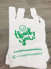 THANK YOU T-Shirt Bags 11.5″ x 6.5″ x 21″ White Plastic Shopping bag 100- 1000