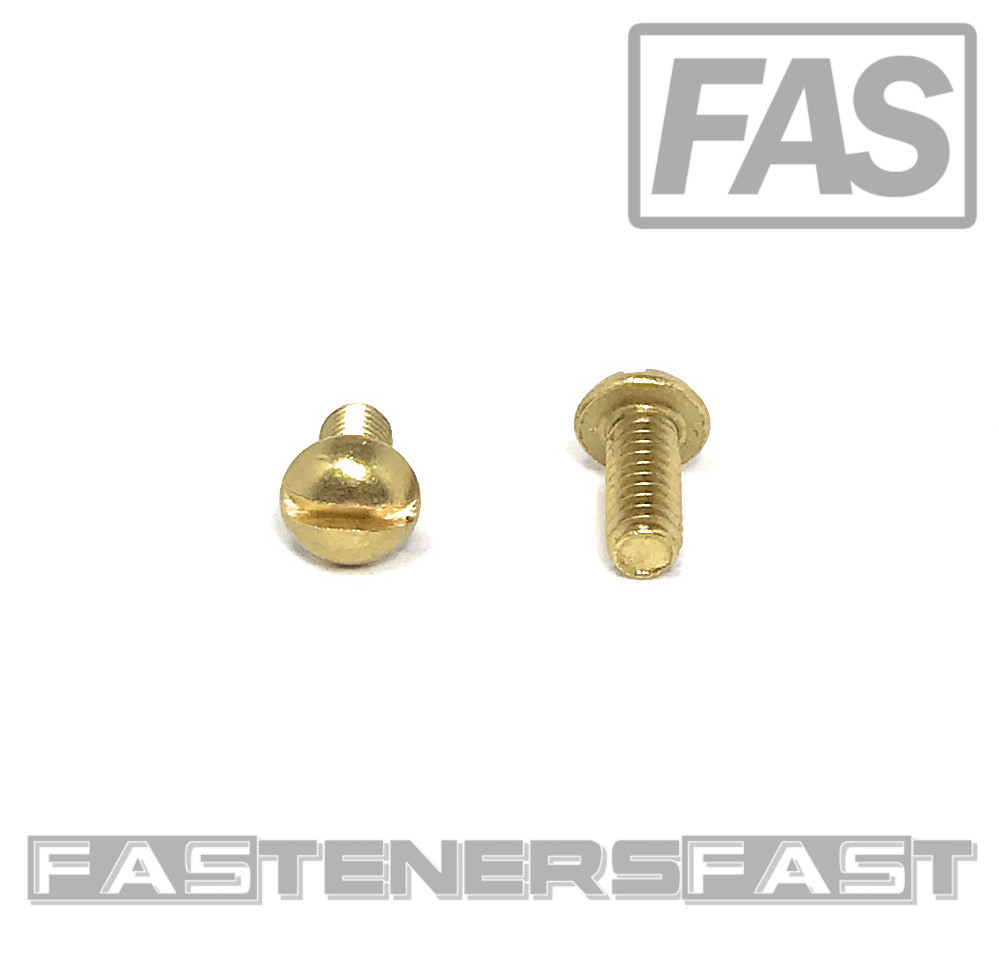 (100) 8-32×3/8 Brass Slotted Round Head Machine Screws #8-32 – Solid Brass