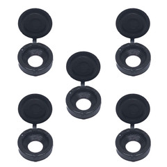 50 pcs Plastic Hinged Screw Cover Caps Washer Flip Tops (Black)