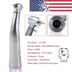 Yabangbang Dental Electric Handpiece 1:5 Contra Angle LED Optic High Speed 1-10