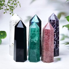 Fzbhro Black Obsidian Towers Large Crystal Point Obelisk 6 Faceted Healing