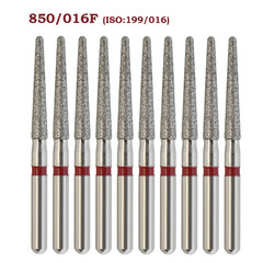 Dental Diamond Burs FG Round End Taper 850/016F Fine Grit Red High Speed Burr