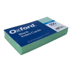 Green Index Cards 2 Packs Oxford Blank Unruled 3″ x 5″ 100 Cards per Pack