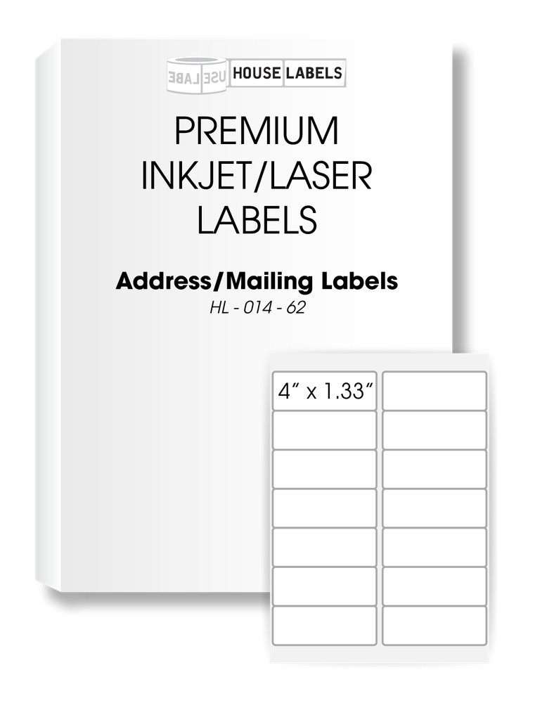 1000 Sheets 14000 Labels 4 x 1 1/3 Fast Peel White Address Mailing Labels 14 UP