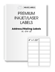 1000 Sheets 14000 Labels 4 x 1 1/3 Fast Peel White Address Mailing Labels 14 UP