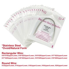 100Pcs Dental Ortho Arch Wire Round/Rectangular Stainless Steel Ovoid/Natural