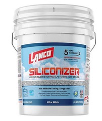 Siliconizer 5 Gal Acrylic Elastomeric White Reflective Roof Sealer Coating