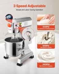 Commercial Electric Food Mixer 20Qt Stand Machine Dough Mixer 3 Speeds 750W