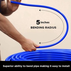Pex-A Tubing Coil 1″ x 300 Ft Non-Barrier Flexible Blue Pipe for Potable Water