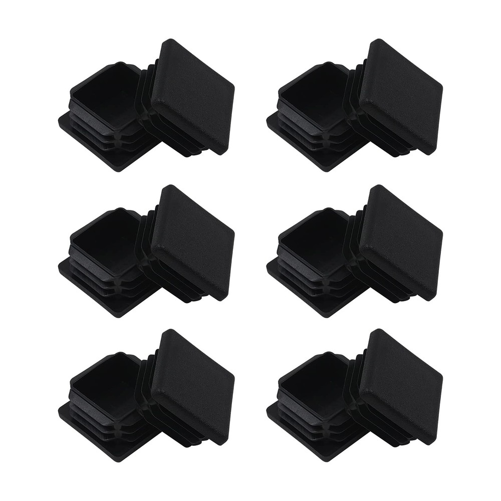 12 Pack 1-1/2 Inch Square Plastic Plug, Insert Tubing End Cap for Square Tubing