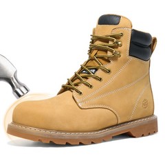 NINGO 6” Men Leather Safety Work Boot Steel/Soft Toe Lace Up Trail Hiking Shoes