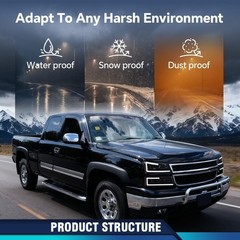 LED DRL Headlight Assembly Compatible with Chevy Silverado 1500 2500 3500 HD