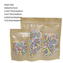 Many Sizes for Clear Front Kraft Paper Back Mylar Stand Up Zip lock Bag M34
