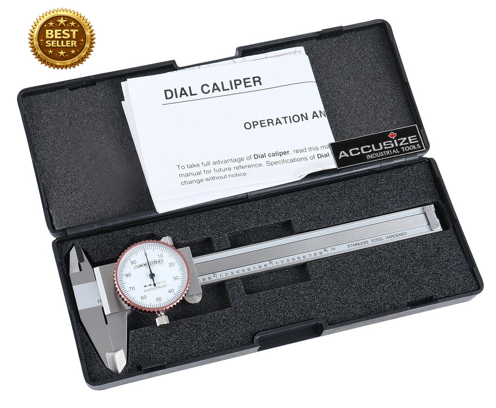Precision Dial Caliper 0-4 Inch 0.001 Stainless Steel Fitted Box Included