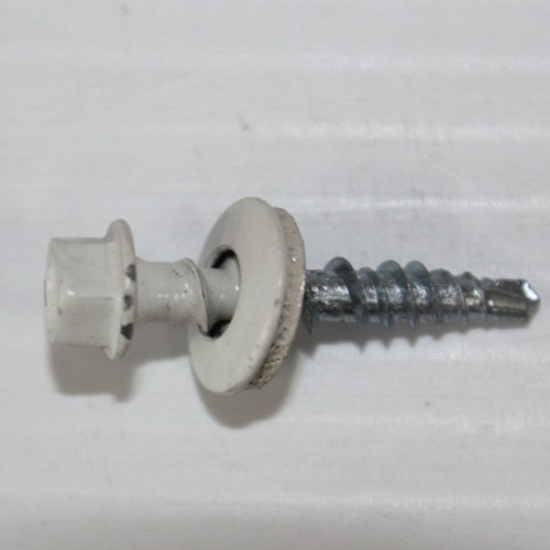 Pole Barn #10 x 1″ Kwikseal Woodbinder Hex Screws, Oyster White, over 2lbs
