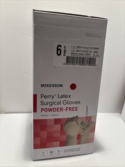 McKesson Perry Latex Surgical Glove Standard Cuff Length SIZE 6.5 50 per Box
