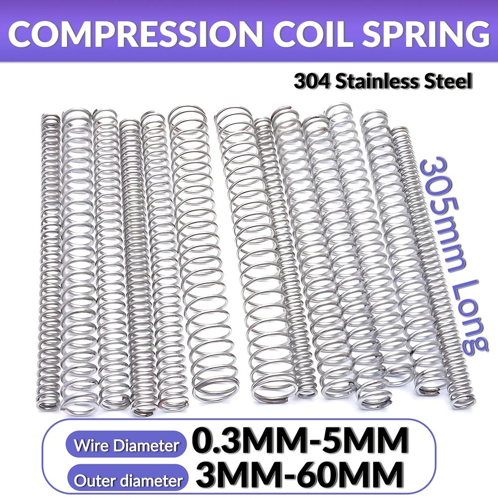 305mm Long Coil Springs / 304 Stainless Steel Pressure / Small Compression Sprin
