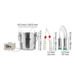 Uimoso Goat Milking Machine with 3.2 Gal / 12 L Bucket for Cows and Goats