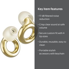 Loop Experience 2 GOLD Earplugs, 17dB Hearing Protection for Loud music & Events