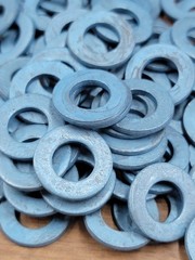Metric M10 Flat Washer, MET BLUE,DIN 125, Steel, 100pk. FreeShipL48, WC