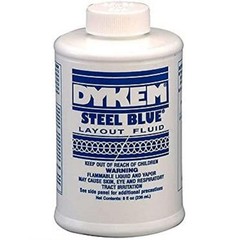 Dykem Layout Fluid Blue, 8 oz. Can and Brush in Cap. Machinist Dye 8 oz, Blue