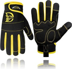 Durable Synthetic Leather Work Gloves with Impact Protection for Outdoor Use
