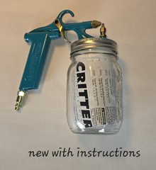 Critter new 118 siphon gun pistolet 16 oz jar spray multiple products easy clean