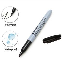 12pcs Black Permanent Marker Pens Fine Tip Waterproof Quick Dry Ink