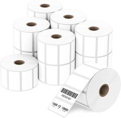 Direct Thermal Labels (12 Rolls, 1300 Labels/Roll) – 2” x 1” Barcode, Postage