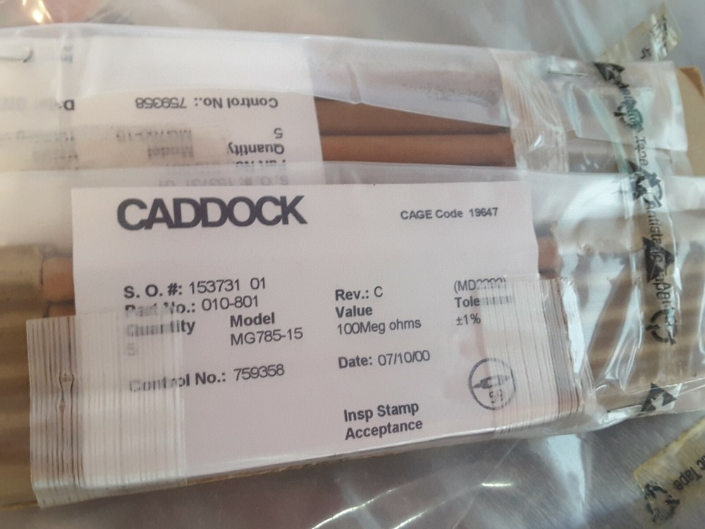 Caddock MG785 Thick Film Resistor MG785-15 100meg ohms +- 1% NEW RARE SALE $29